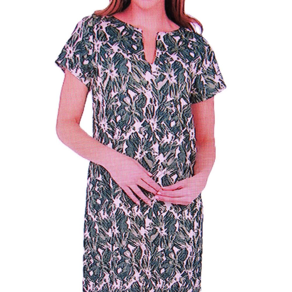 ABBEY GLASS, NWT $195.00 COASTAL HIBISCUS PRINT DRESS, SHIFT / SHEATH XL,16/18 - Picture 9 of 10